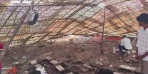 హనుమాన్ జయంతి వేళ కొండగట్టులో అపశృతి కూలిన భారీ పందిరి..