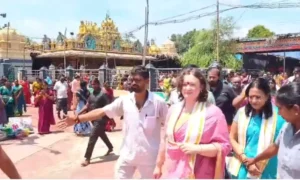 పిఠాపురం ఆలయాల్లో అన్నా లెజినోవా ప్రత్యేక పూజలు.